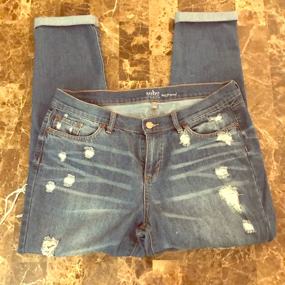 NY&C Women’s boyfriend distressed ripped jeans